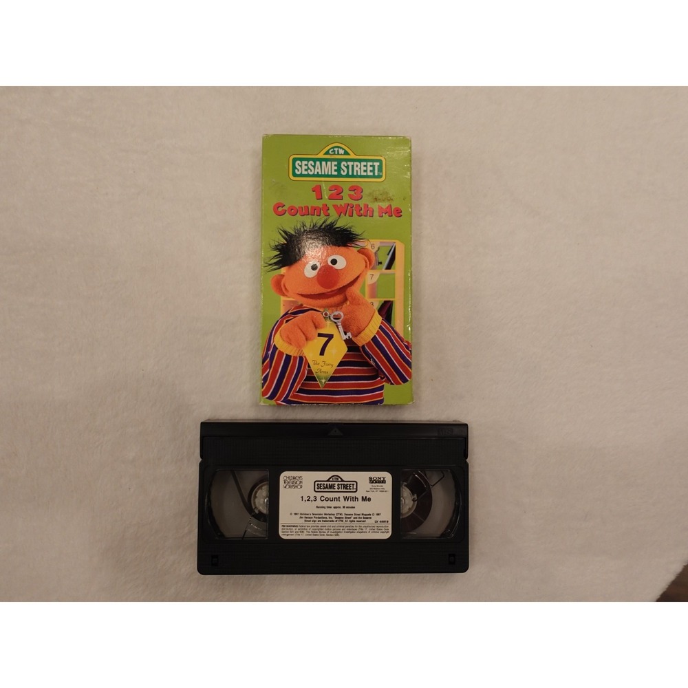 Sesame Street 123 Count With Me VHS Tape 1997 Sony Wonder‎ Elmo Ernie Counting